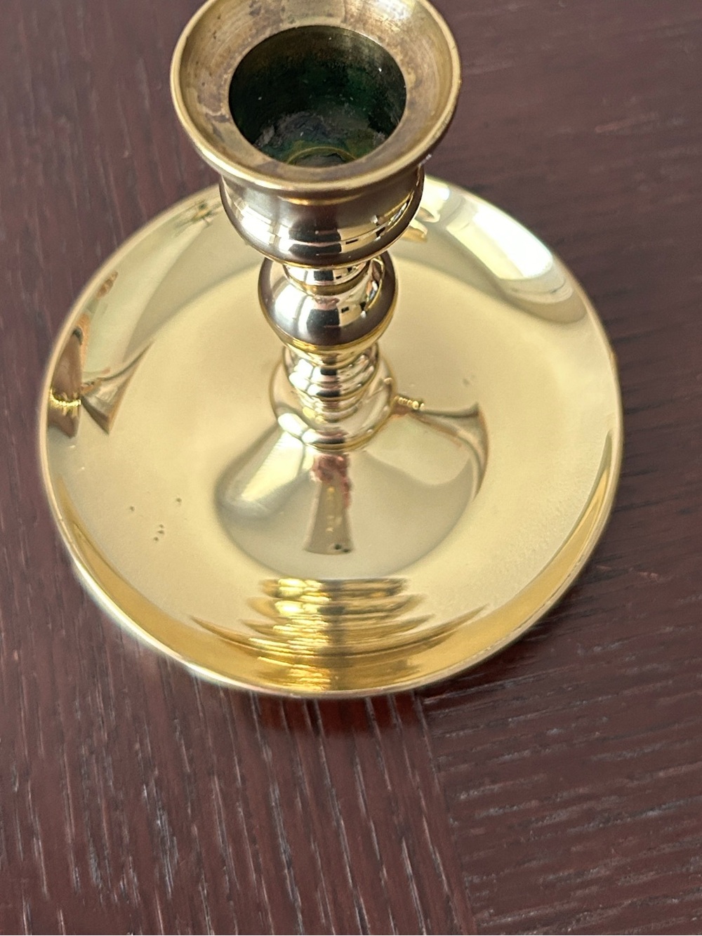 Vintage 2 Brass Baldwin Elegant Gold Console‎ Saucer base Candlestick Holder - Picture 9 of 11